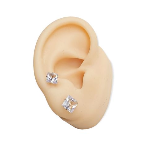 Pack De Aros Punto Luz 6mm 7mm Cuadrado Chapados En Oro 18k-0