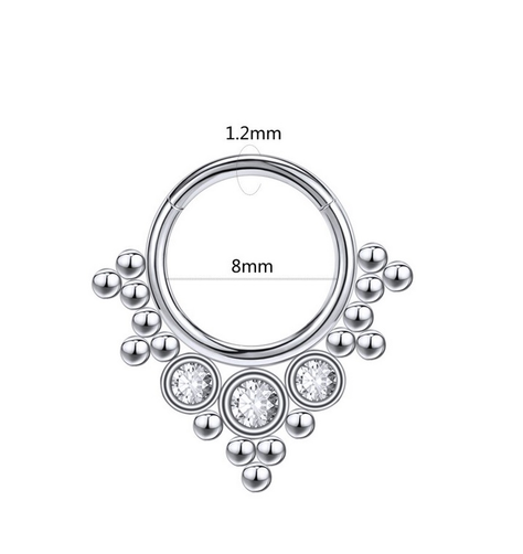 Septum Corona de Acero Tribal Funcional oreja, Tragus, Daith y nariz-1