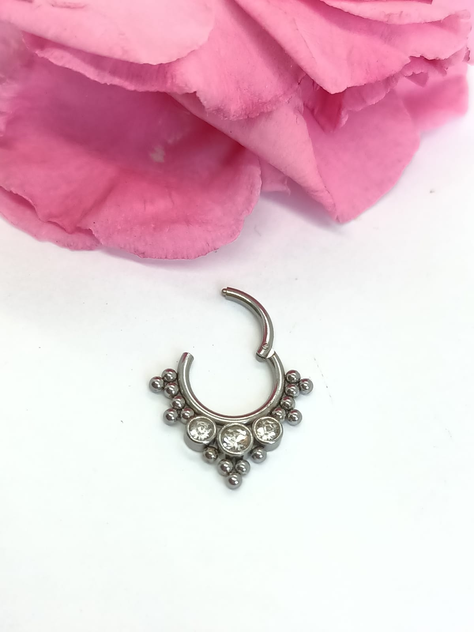 Septum Corona de Acero Tribal Funcional oreja, Tragus, Daith y nariz-2