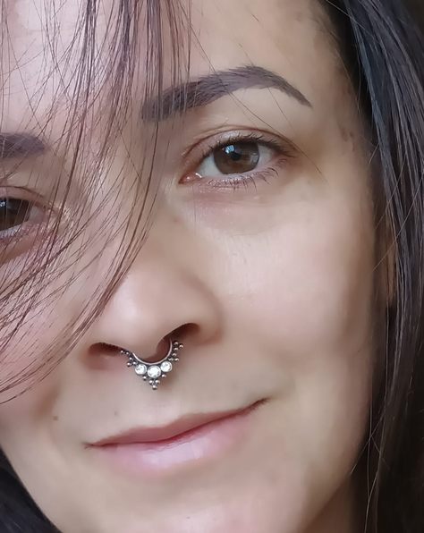 Septum Corona de Acero Tribal Funcional oreja, Tragus, Daith y nariz-5