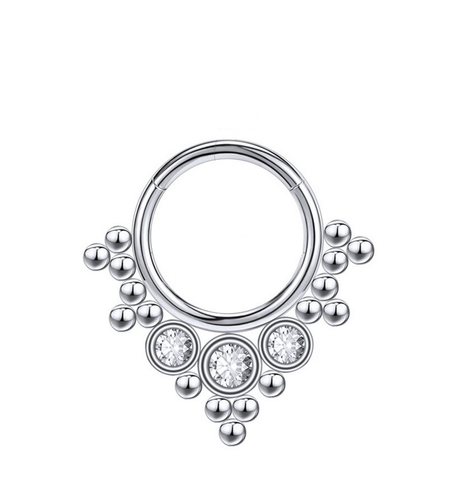 Septum Corona de Acero Tribal Funcional oreja, Tragus, Daith y nariz-0