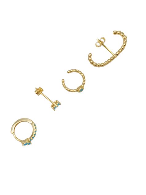 Set Conjunto Huggies modelo Aquarius chapados En Oro 18kl-4