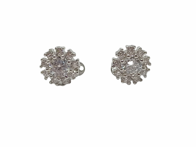 Pendientes ancla dermica microdermal Flor de Titanio con zirconio-0