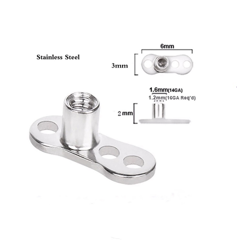 Pendientes ancla dermica microdermal Flor de Titanio con zirconio-1