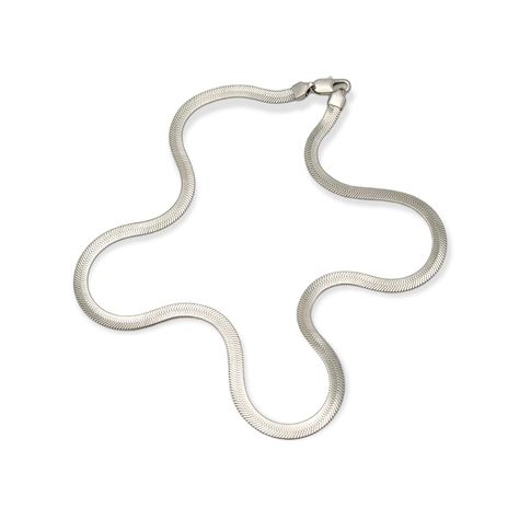 Colgante Cadena Tejido Serpiente Plateado Hipoalergénico-7