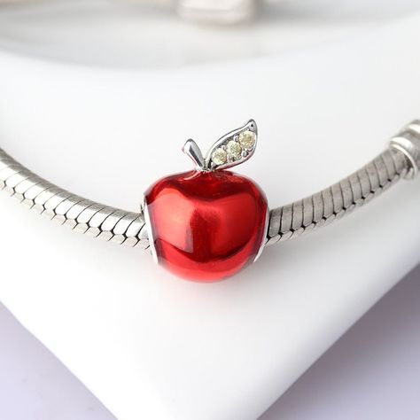 Charm dije plata 925 manzana Blancanieves pulsera colgante -2