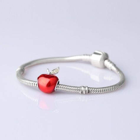 Charm dije plata 925 manzana Blancanieves pulsera colgante -5