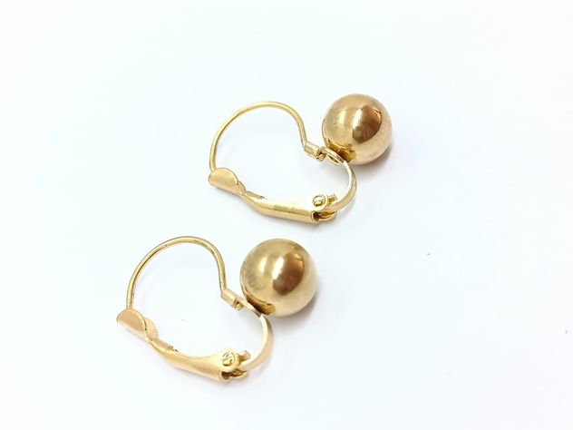 Aros esfera Huggie chapado en oro 18kl-4