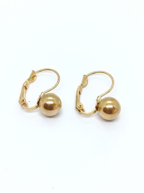 Aros esfera Huggie chapado en oro 18kl-3