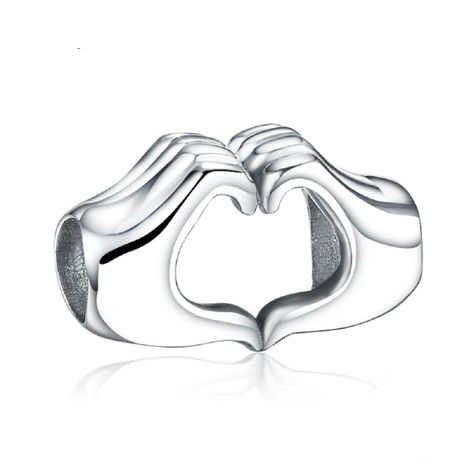 Charm dije abalorio plata 925 mano corazón -0