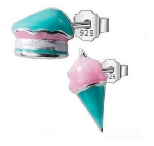 Pendientes Helado Dulce Plata S925-0