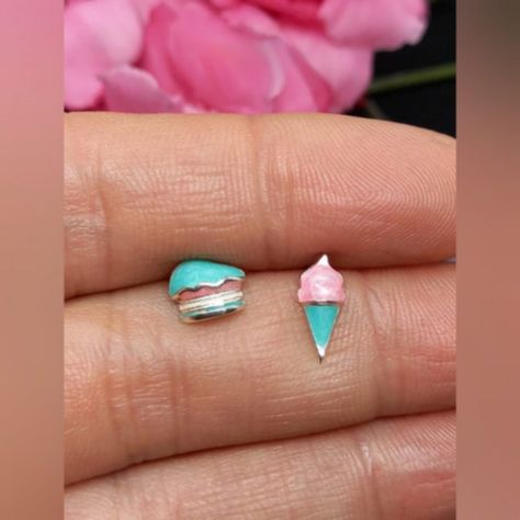 Pendientes Helado Dulce Plata S925-1