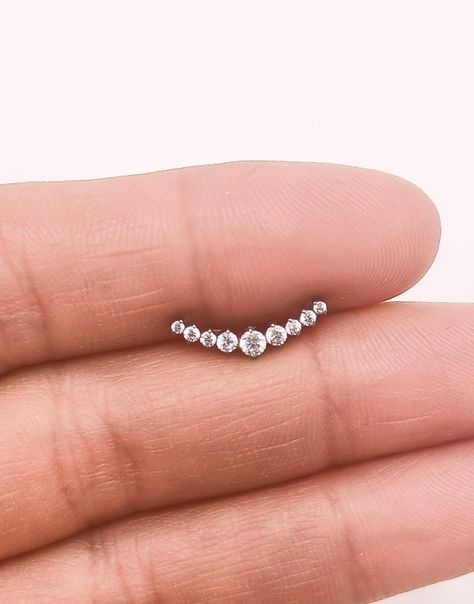 Piercing Labret Astm F136 G23 Acero Titanio Zirconia Trepado-5
