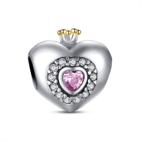 Charm dije abalorio pulsera colgante corazón princesa-0