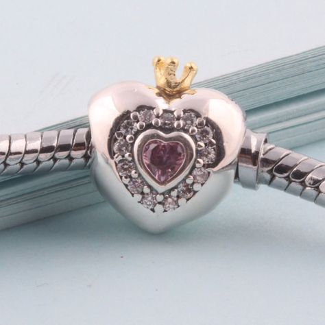 Charm dije abalorio pulsera colgante corazón princesa-2