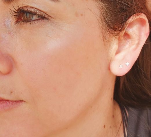 Aros Puntos De Luz Zirconio de 3mm Cuadrado Chapados en oro 18kl-2