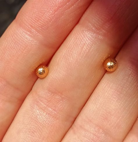 Aros Esfera Relieve Pendientes Tuerca Seguridad 4mm Oro 18k-7