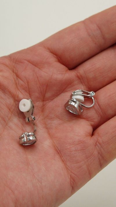Aros Sin Perforacion corazon punto de luz chapado en plata-4