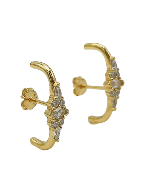 Aros Envolventes Modelo Lucero Plata S925 Chapada En Oro 18k-0