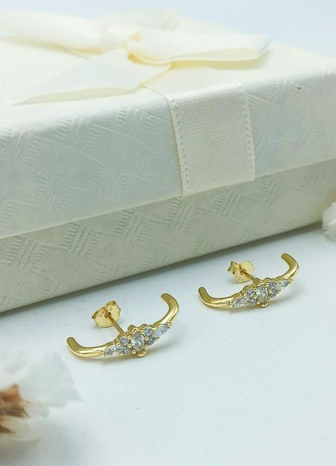 Aros Envolventes Modelo Lucero Plata S925 Chapada En Oro 18k-1