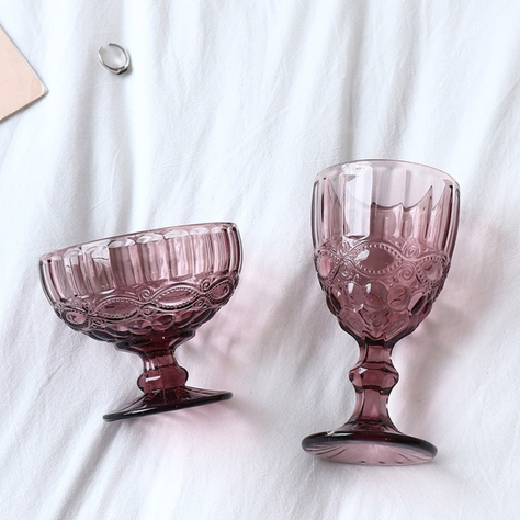 Set de 6 copas de postre purpura modelo flor-1