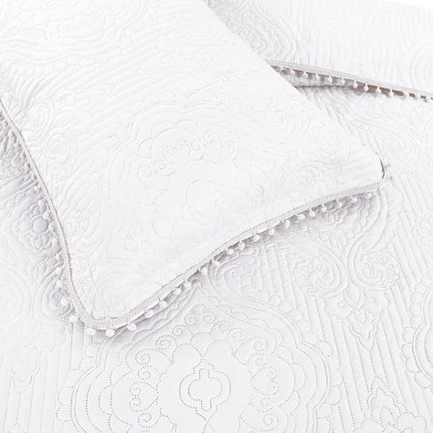 Cubrecama Quilt De Verano 2 Plazas Queen Pompones Variedad-2