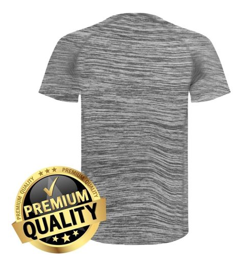 Polera Deportiva De Poliéster Manga Corta Jaspeado - Gris-2