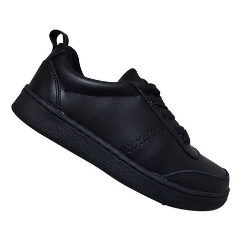 Zapatilla Adulto Negra De Cuero Temporada Escolar Negro 7501-0