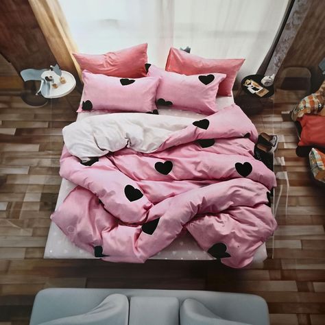 JUEGO DE SABANAS 2.5 PLAZAS KING PINK CORAZON 636-0