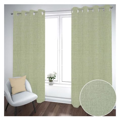 Cortina Black Out 2 Paños Decorativa Color Verde N°57 (140X230)-0