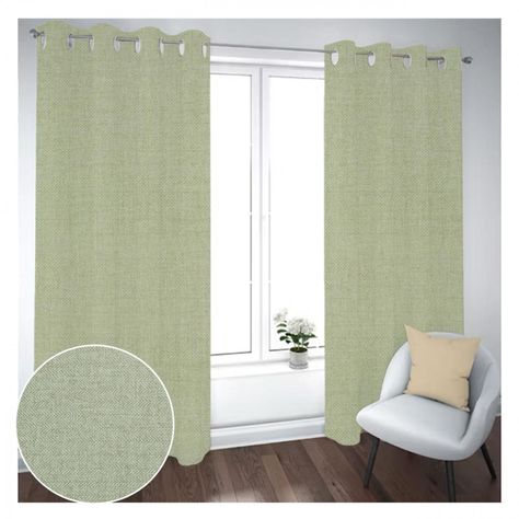Cortina Black Out 2 Paños Decorativa Color Verde N°57 (140X230)-1
