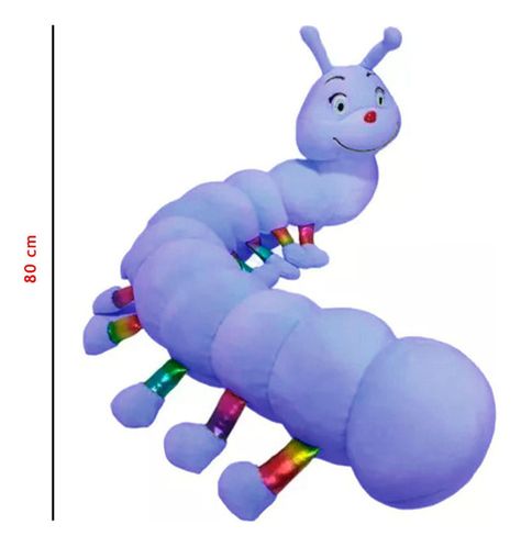 Cuncuna Gusano Peluche Acolchado Suave - 80cm Colores-1