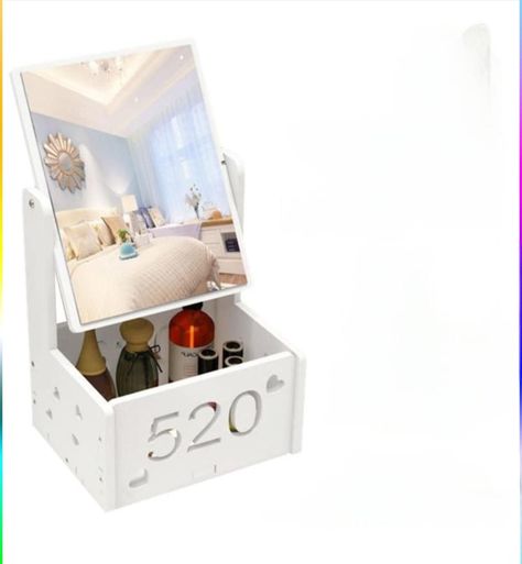 Organizador con Cajón y Espejo Cuadrado Diseño Moderno-0