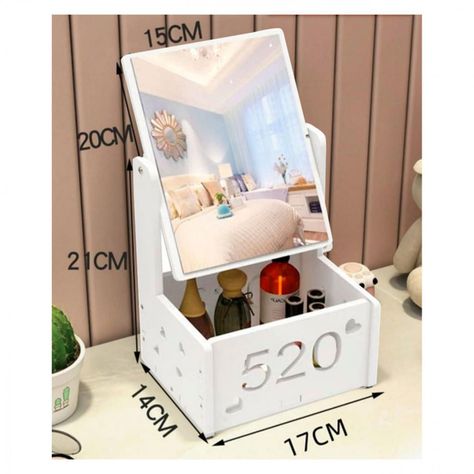 Organizador con Cajón y Espejo Cuadrado Diseño Moderno-1