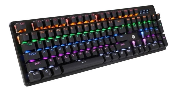 Teclado Hp Gk100 Qwerty Español Color Negro Con Luz Rgb-1