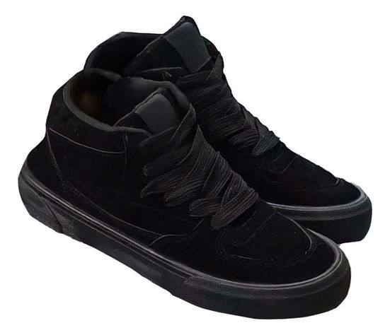 Zapatillas Hombre Modelo Skater Caña Alta Negro 7646-0