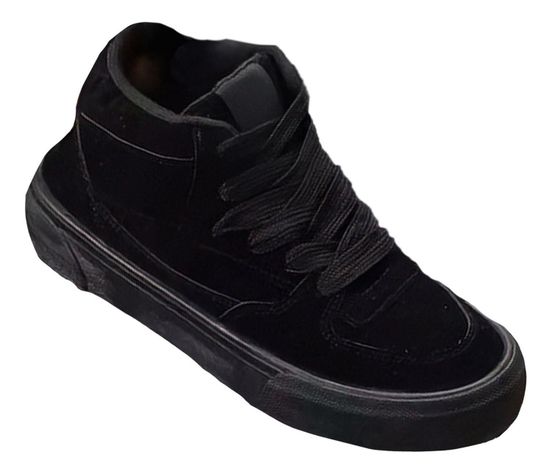 Zapatillas Hombre Modelo Skater Caña Alta Negro 7646-2