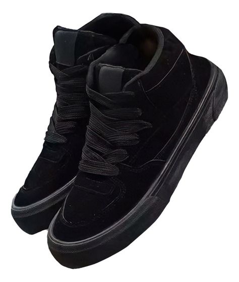 Zapatillas Hombre Modelo Skater Caña Alta Negro 7646-3
