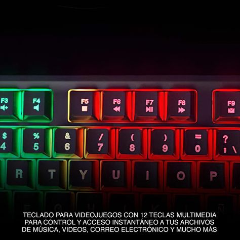 Teclado gamer retro iluminado LED c/cable Xtech XTK-050S-3