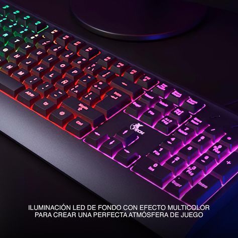 Teclado gamer retro iluminado LED c/cable Xtech XTK-050S-1