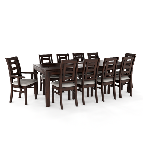 Juego de Comedor Barcelona 10 Sillas + 2 Sitiales Mesa Rectangular -0