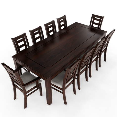 Juego de Comedor Barcelona 10 Sillas + 2 Sitiales Mesa Rectangular -2