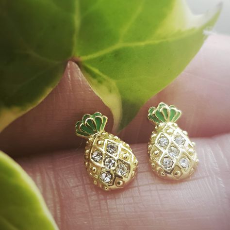 Aros Piña - Plata 925 Chapado en Oro-1