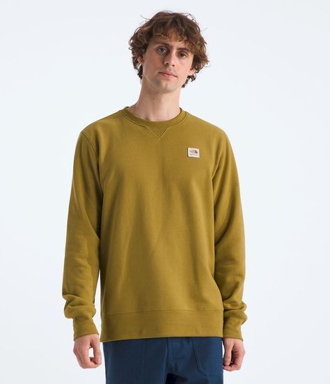 Poleron The North Face Hombre Heritage Patch Crew Verde-0