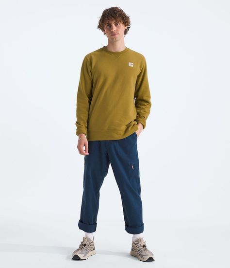 Poleron The North Face Hombre Heritage Patch Crew Verde-2