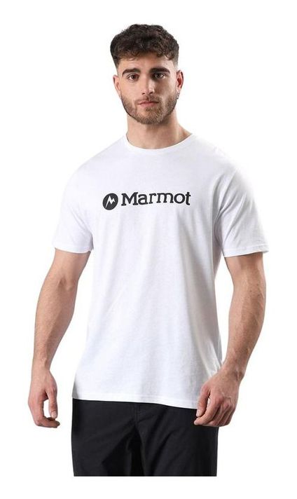 Polera Marmot Hombre Logo Y Blanco-0