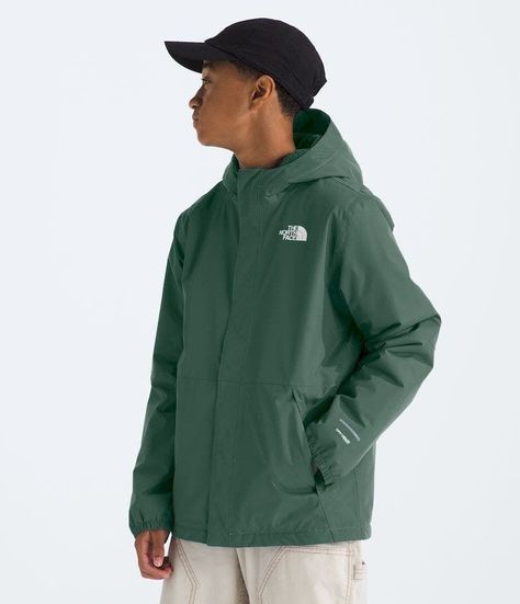 Chaqueta The North Face Niño Impermeable Warm Antora Rain Verde-2