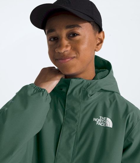 Chaqueta The North Face Niño Impermeable Warm Antora Rain Verde-4