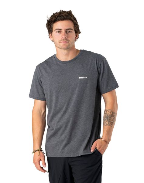 Polera Marmot Hombre Chest Logo Tee Gris-0