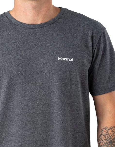 Polera Marmot Hombre Chest Logo Tee Gris-3